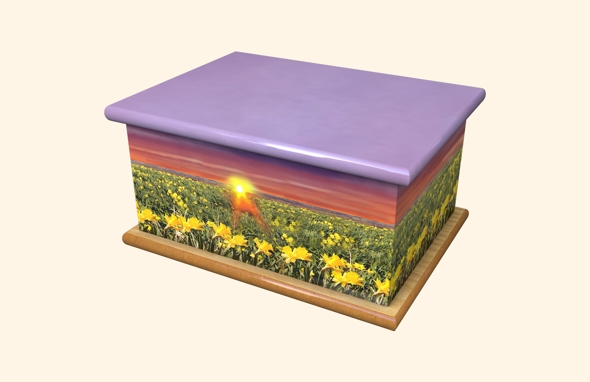 Daffodil Sunset adult ashes casket